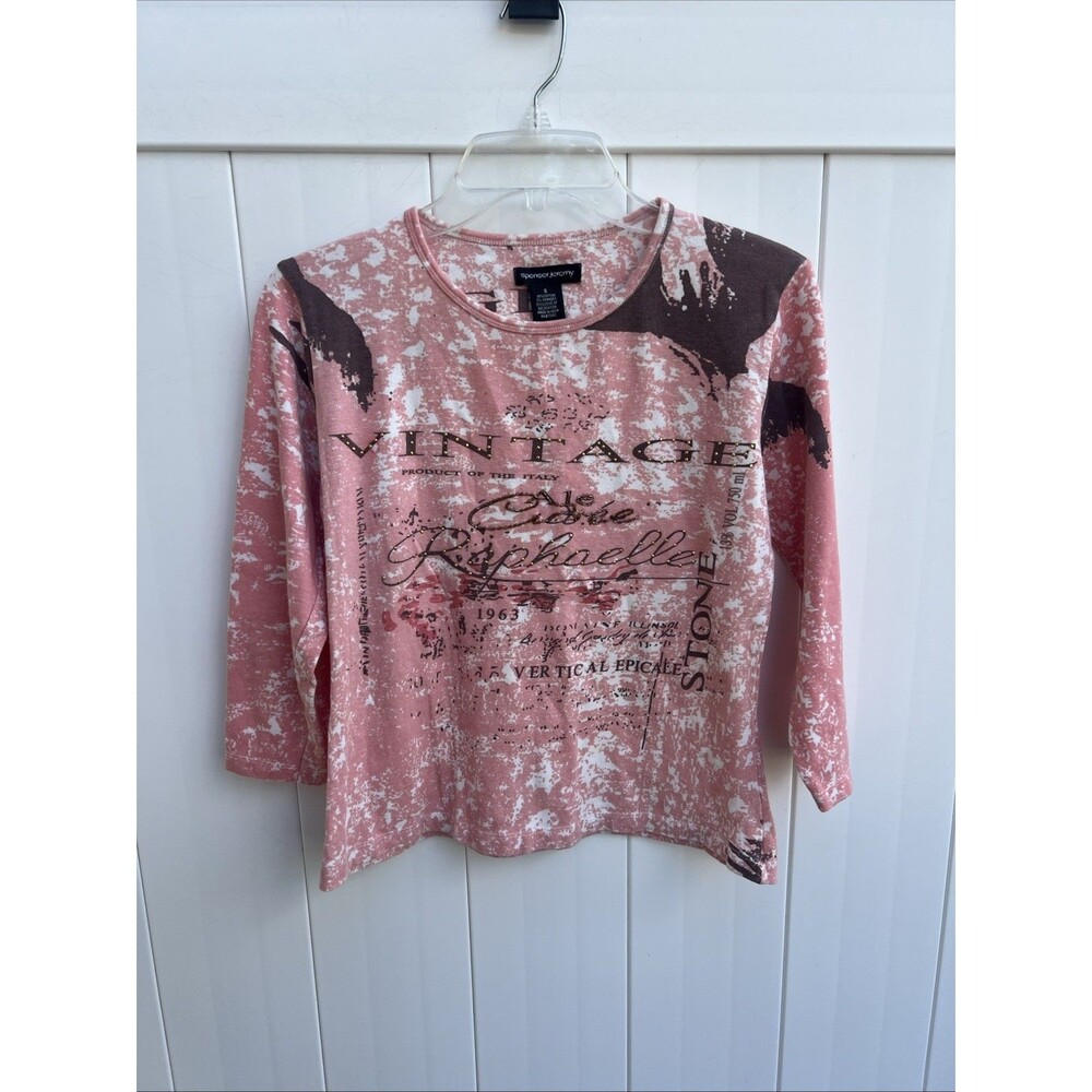 VINTAGE SPENSER JEREMY SIZE SMALL T Shirt 3/4 Sleeve Italy Design